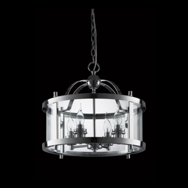 Drum Shaped Glass Lantern