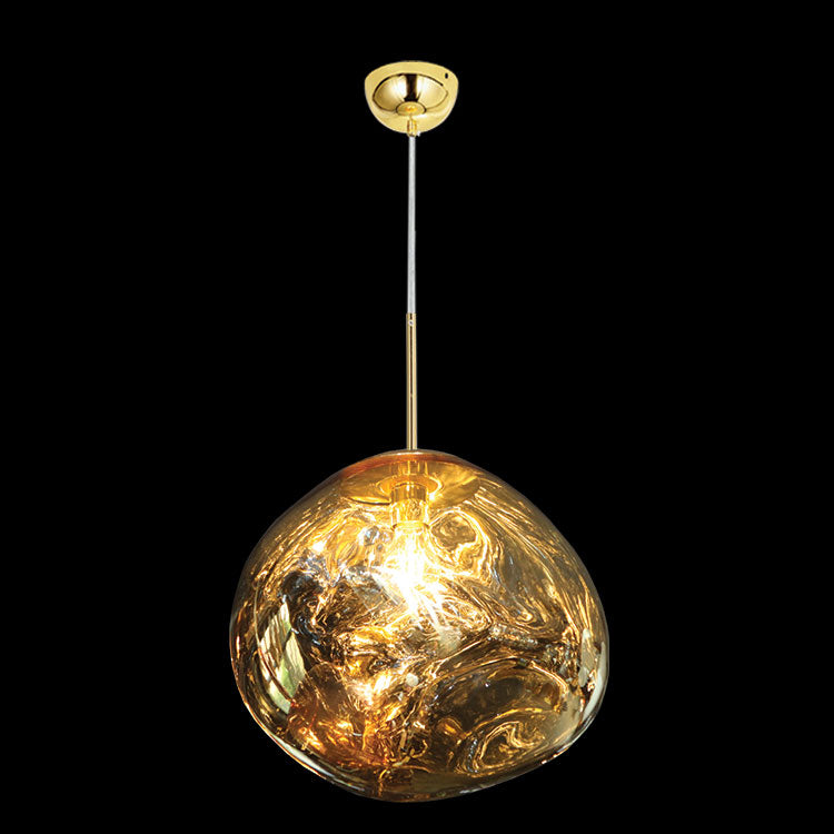 Large Golden Molten Pendant