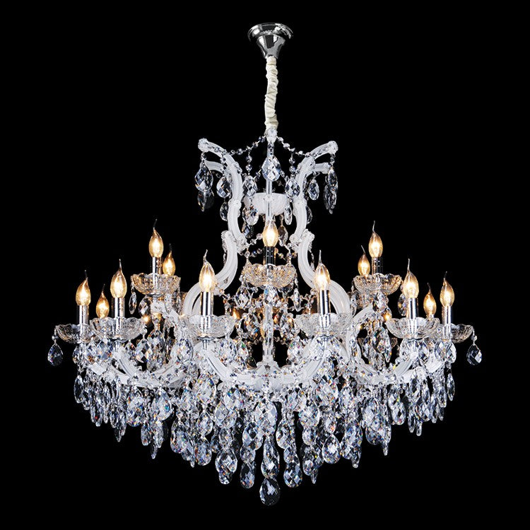 Large 19 White Arm Crystal Chandelierc